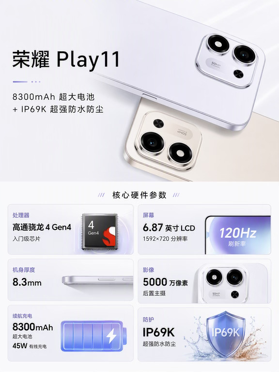荣耀 Play11 核心参数一览