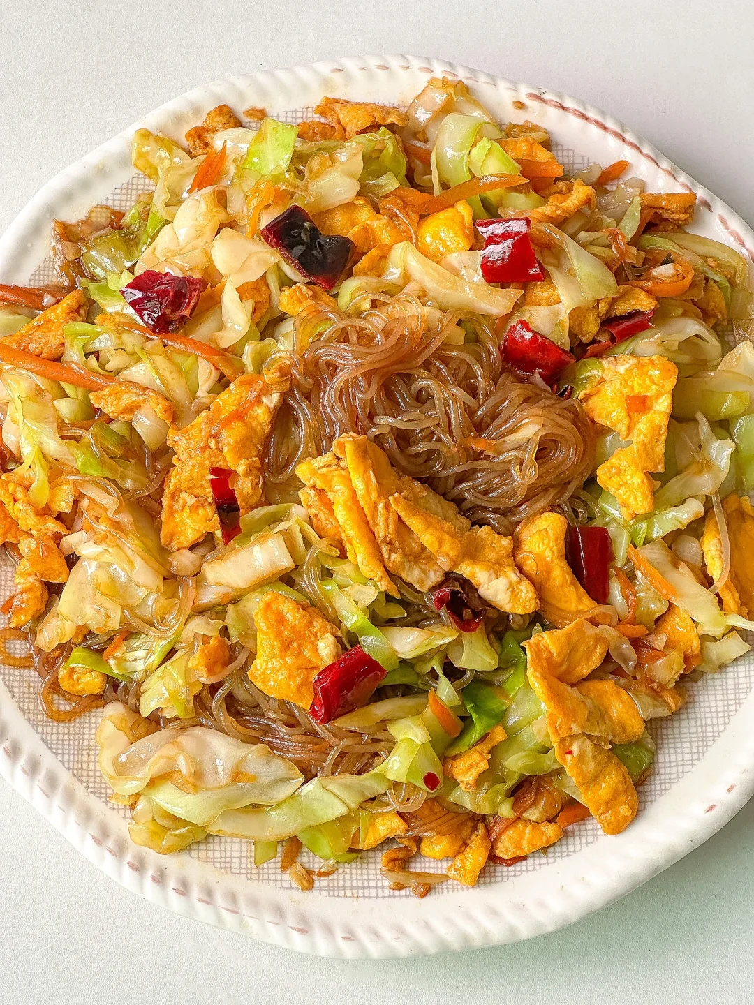 超好吃的家常菜！包菜鸡蛋炒粉丝🔥简单下饭