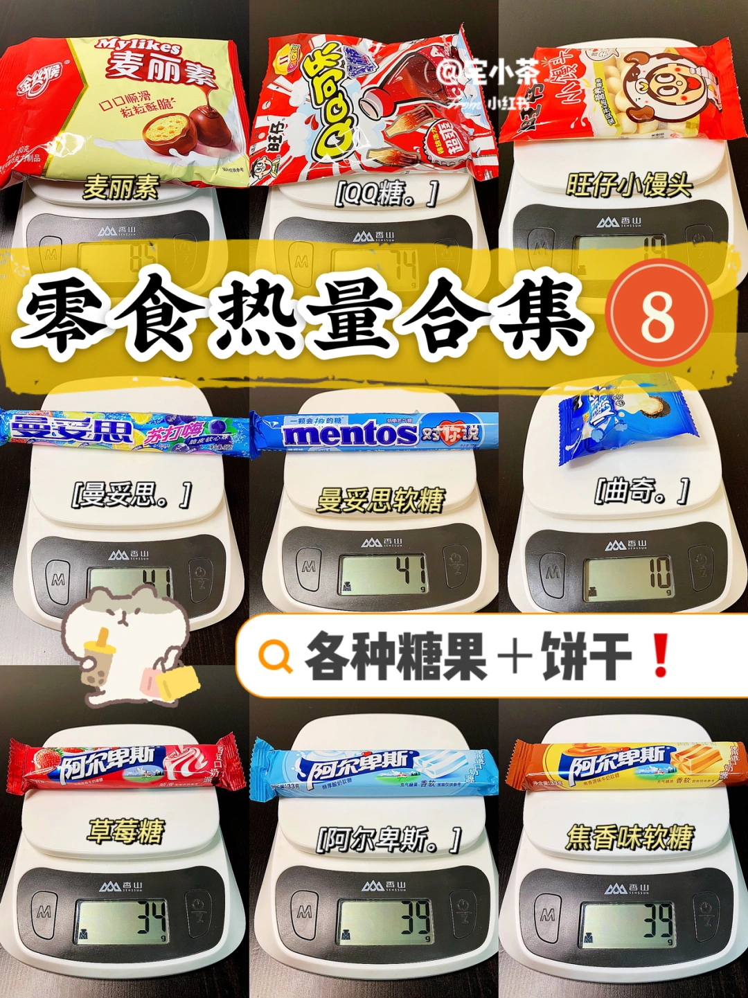 零食热量合集！第8️⃣弹！麦丽素、糖果、饼干……