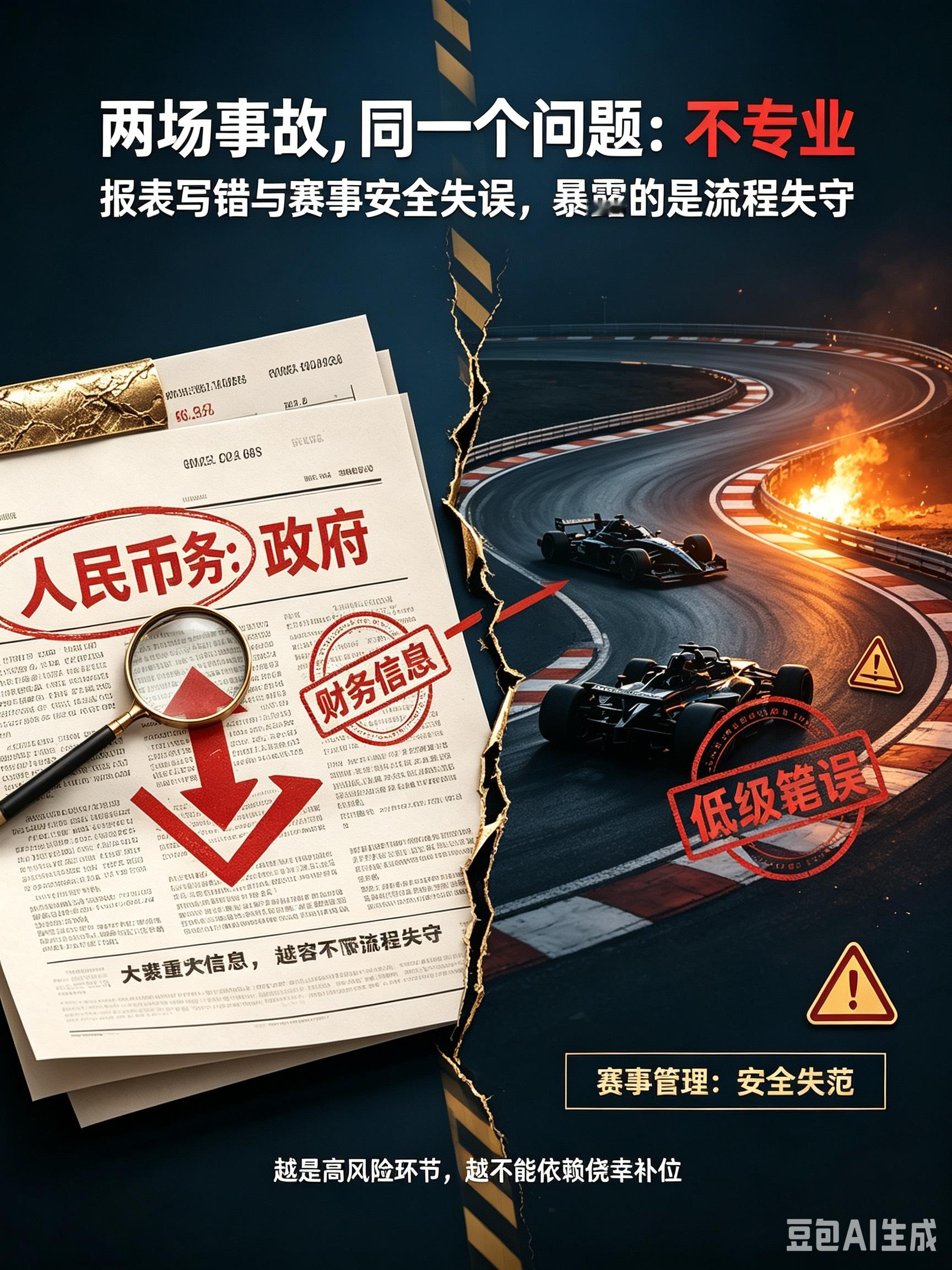 China GT 赛车事故和紫金矿业 “人民币政府” 财报笔误两起事件接连曝出，除了再次凸显世界的潦草。还有一种感觉，经济下行，不少地方似乎少了过去那股较真的精气神，这样贻笑大方的事，放在以前是难以想象的。还有三大球，成绩不尽如人意，不少球迷已经没有过去那种咬牙切齿的情绪了。 

先看紫金矿业这事儿