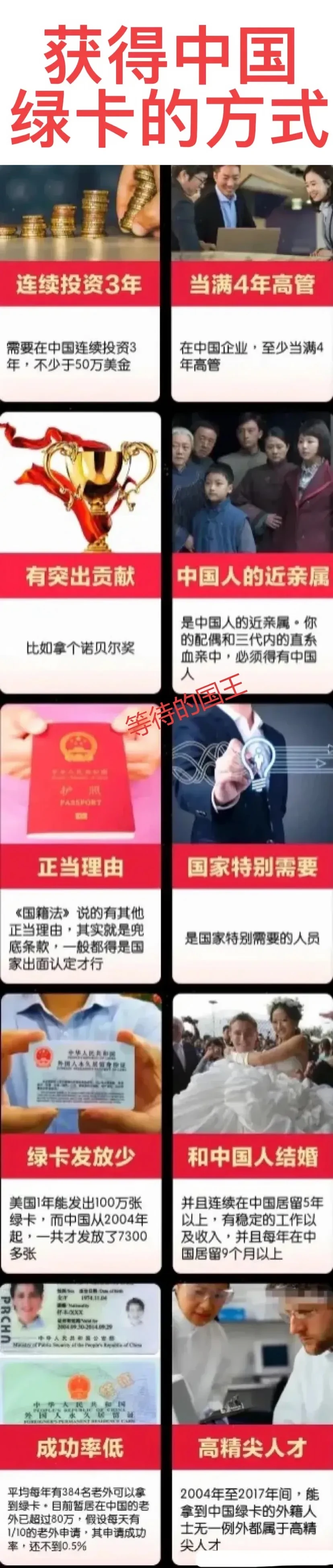 获得中国绿卡的方式简介。