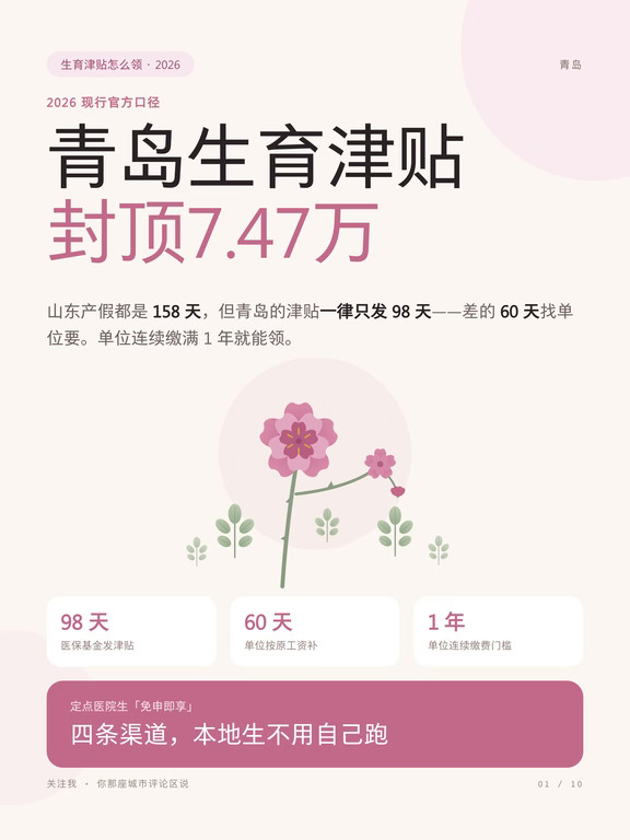 青岛生育津贴！封顶7.47万一张表看懂