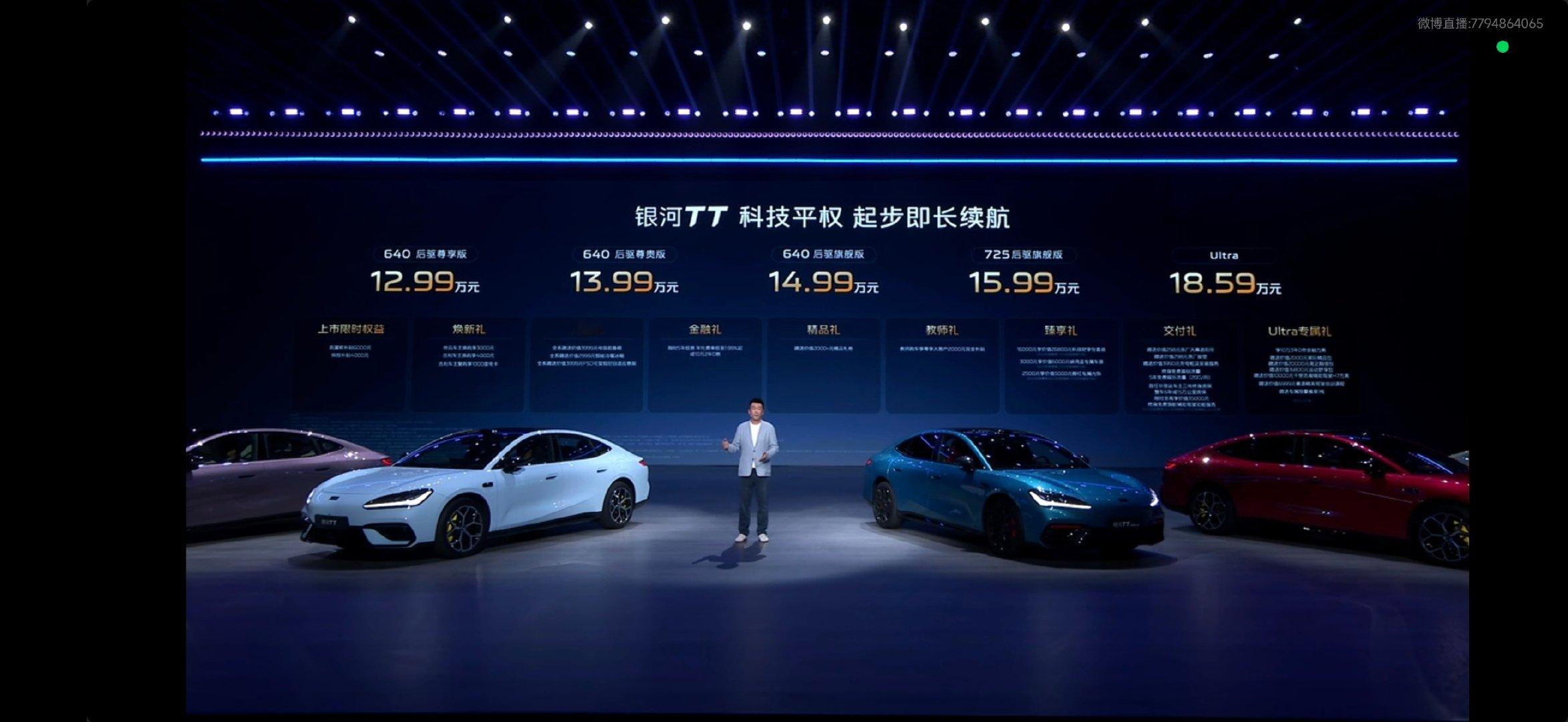 银河TT正式上市，定价12.99万起！主打科技平权，起步就是长续航，还附带多项上市限时权益，这个配置+价格，感觉如何？ ​