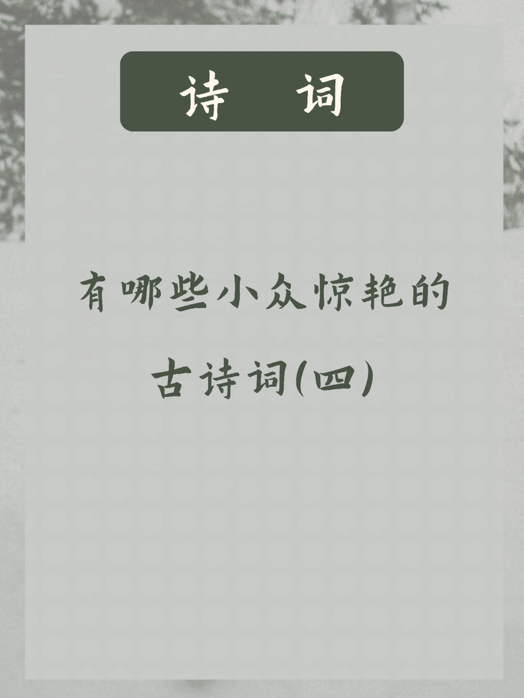 小众诗词 | 一笑出门去，千里落花风