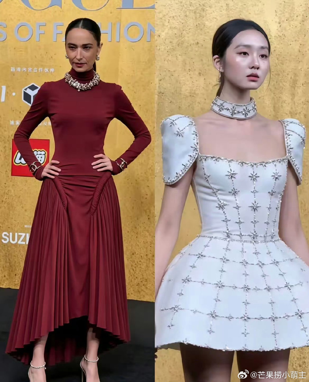 #网友把黄多多和吴彦祖老婆的礼服互换# 网友把黄多多和吴彦祖老婆的礼服互换，感觉更适合了 ​