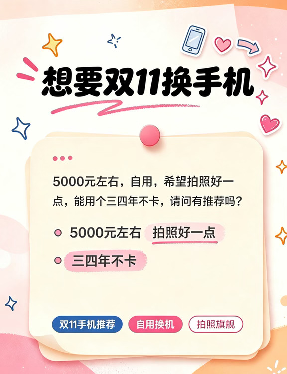 双11求手机推荐！5k预算挑机头大