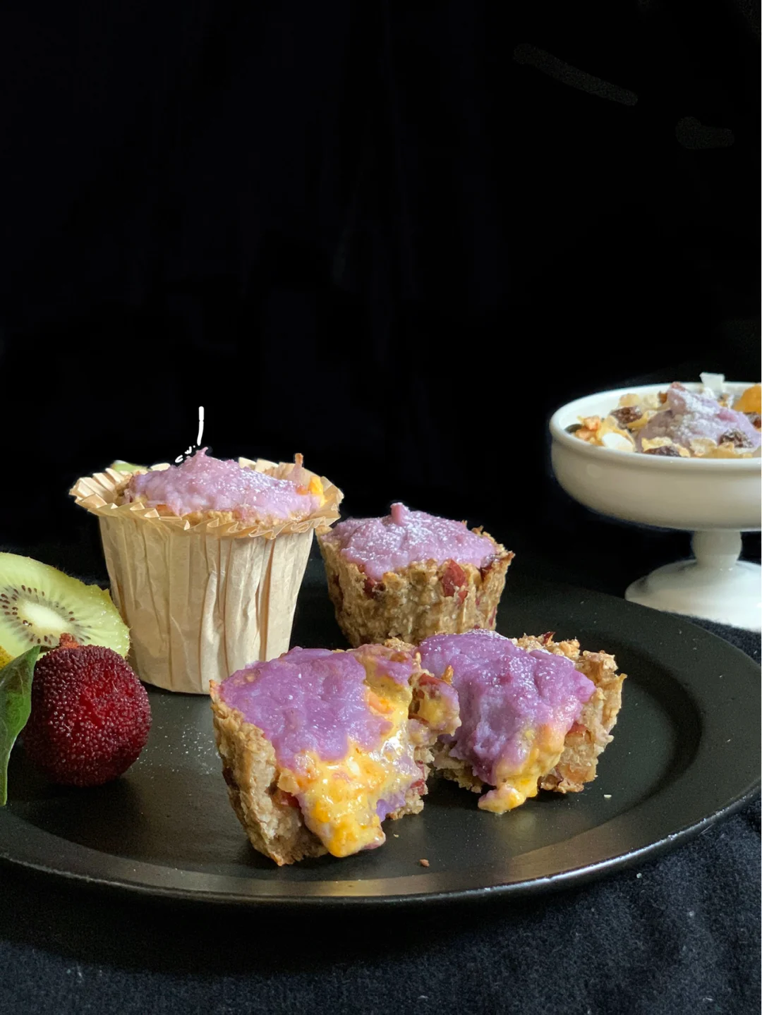 减脂芋泥蛋黄流沙燕麦挞🤤一颗才93卡！