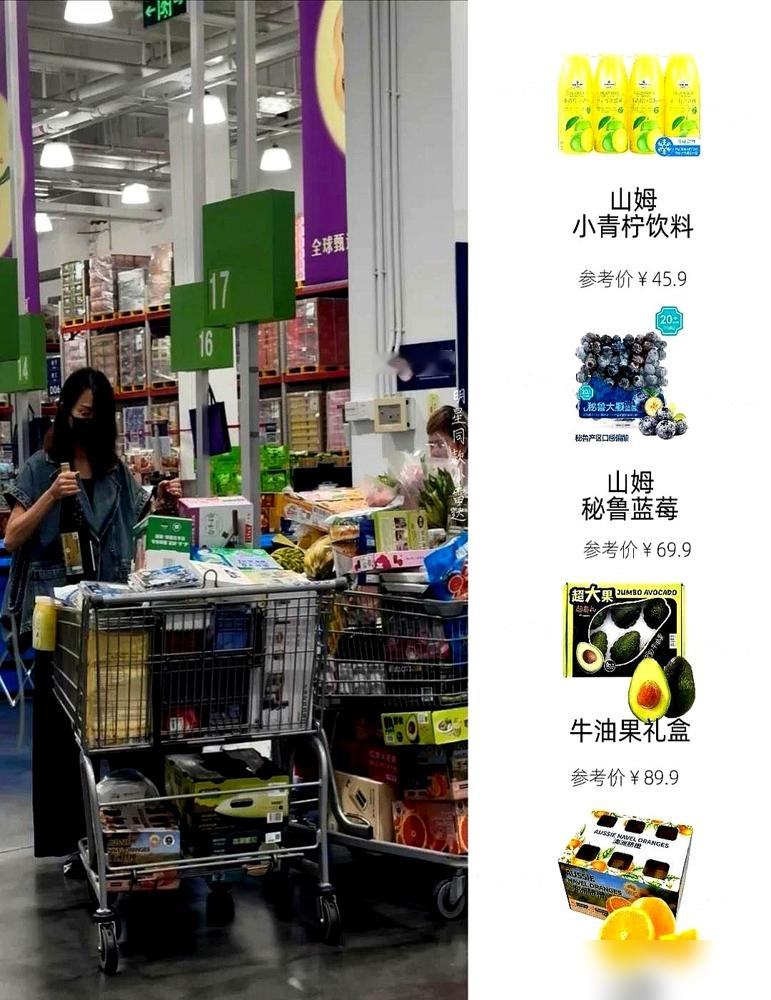蔡少芬张晋被堵在山姆，购物车里全是滴露消毒水，四瓶。
俩人都戴着黑口罩，张晋推车，她往车里扔洗洁精，一扔三支。洗衣珠按盒拿，湿纸巾、漱口水、密实袋、保鲜纸，最后还顺了几双短袜。没助理，没保姆，纯自己扛。
转头有人拍到她坐在北山路边摊，四十块的美甲，跟老板娘砍价。
三胎家庭，明星。一年挣多少不知