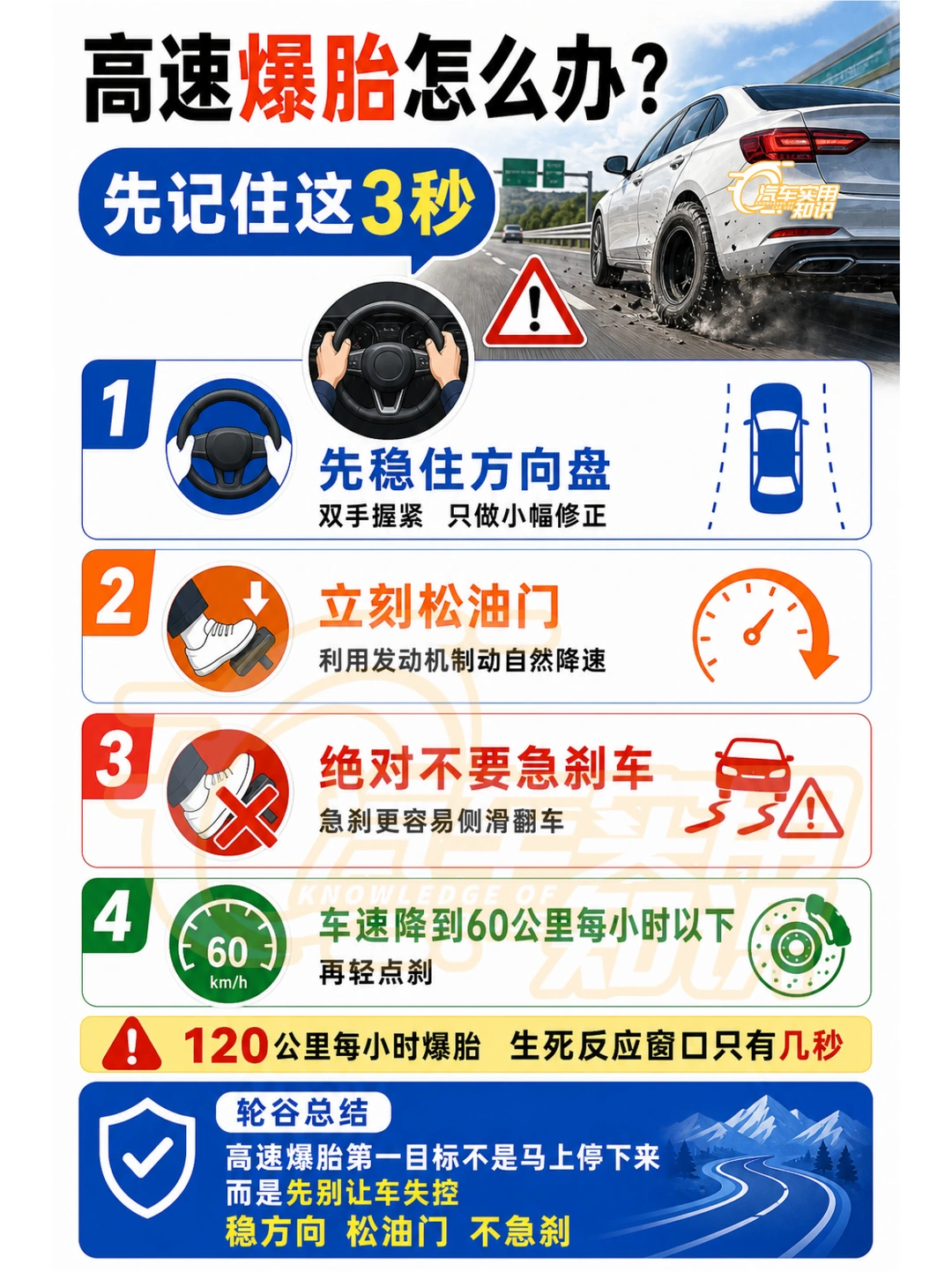 高速爆胎怎么办？