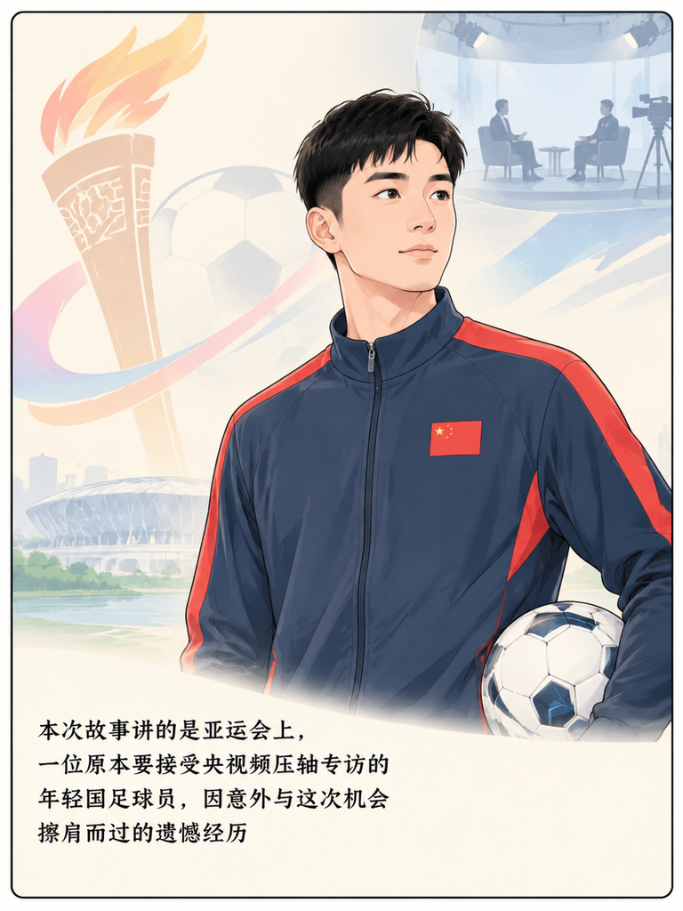 本该是亚运会央视亚运之约专访的男足压轴，王钰栋居然因为一次赛场碰撞，错过了这次全网瞩目的机会？

吴曦特意在采访里爆了这个瓜邵圣懿之前就坦言，这是节目第一次把男足球员定为压轴嘉宾，本来多少人盯着他的专访，结果他腰被顶了一下得去做检查，时间一撞就错过了。

这错过的机会，到底有多可惜？