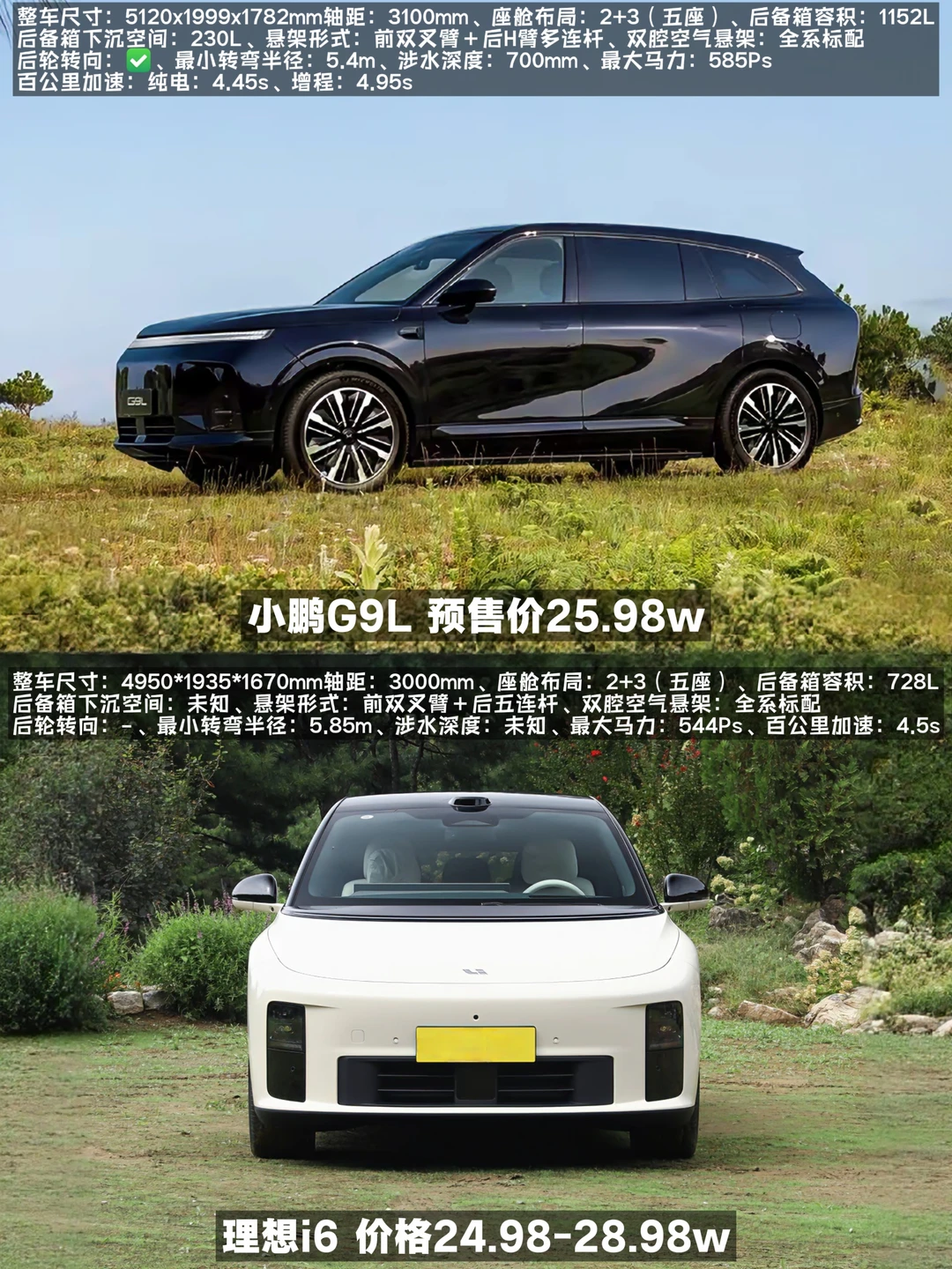 25万纯电大五座，小鹏G9L与理想i6你选谁？