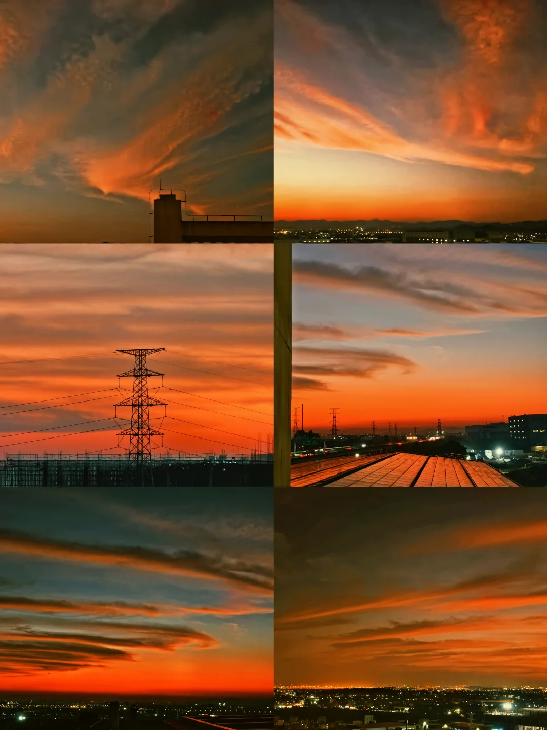 线条流云，落日燃天🌅