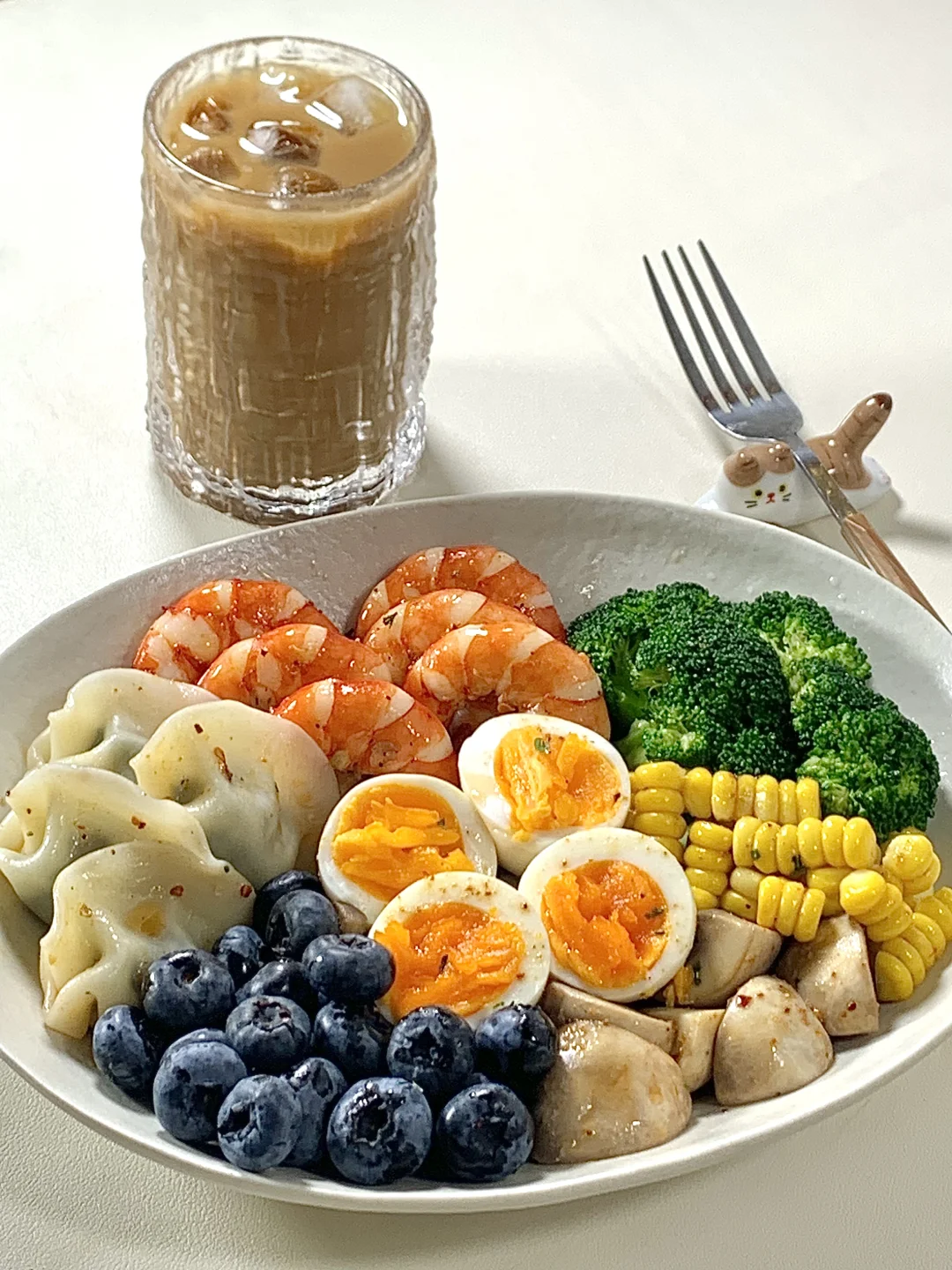 干净饮食🍛虾仁溏心蛋西兰花拼盘🍳