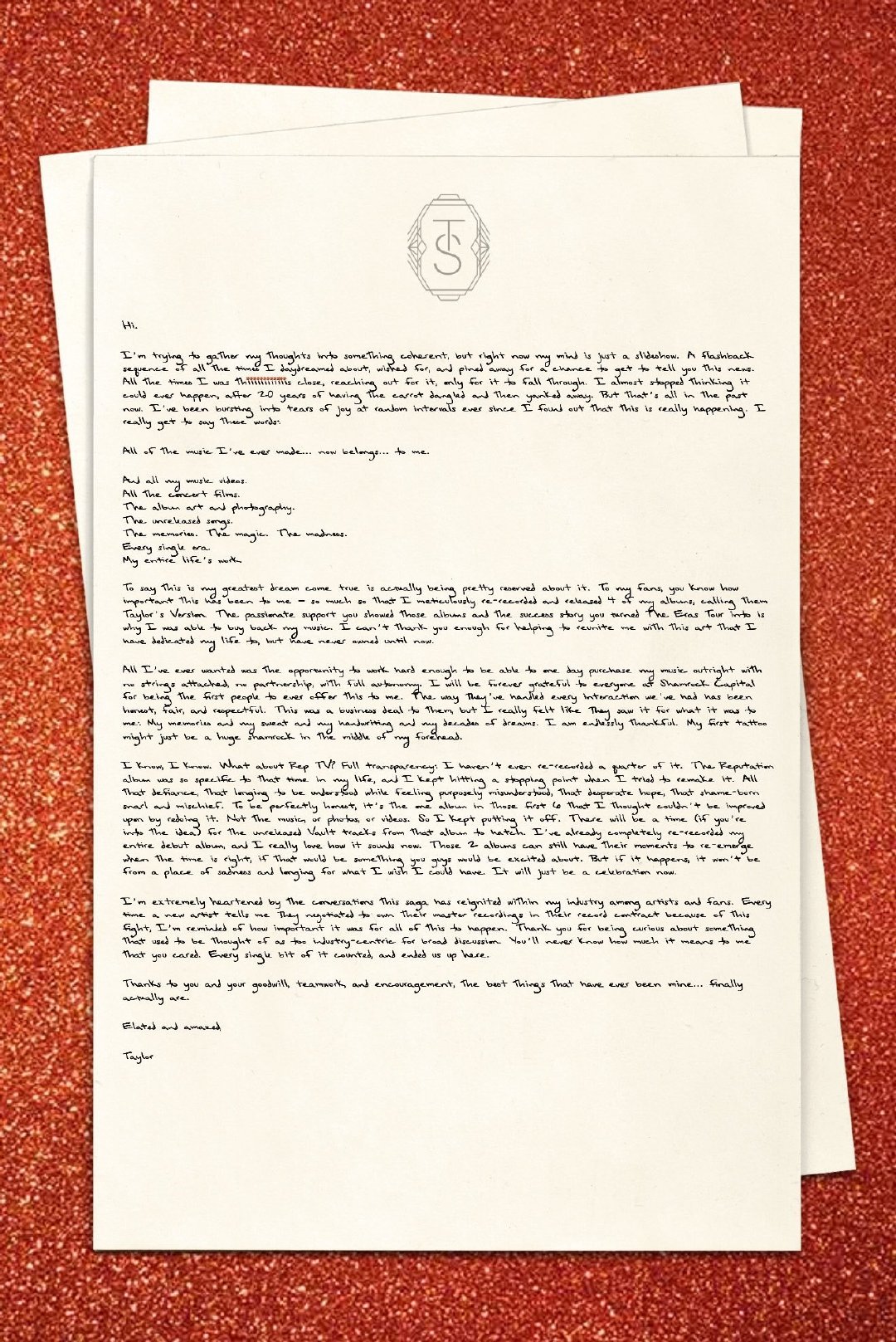 霉霉 Taylor Swift 官网信件页面新增了第三页！

目前第三页不可见 #Taylor Swift# ​