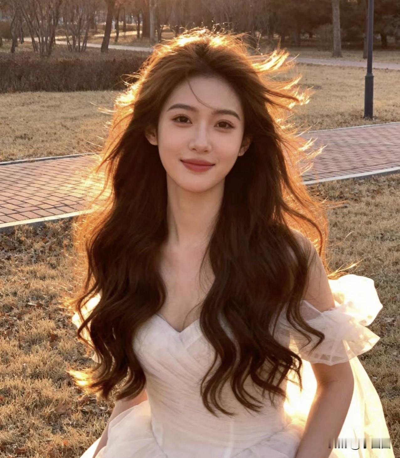 「落日纱裙风」穿搭：白裙+秋野，把“柔雾氛围感”穿成移动油画🌾   ...
