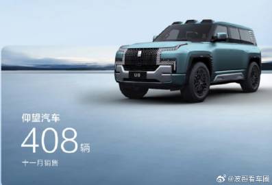 落地价120多万的国产车仰望U8，11月卖了408辆！有钱人是真的多啊...