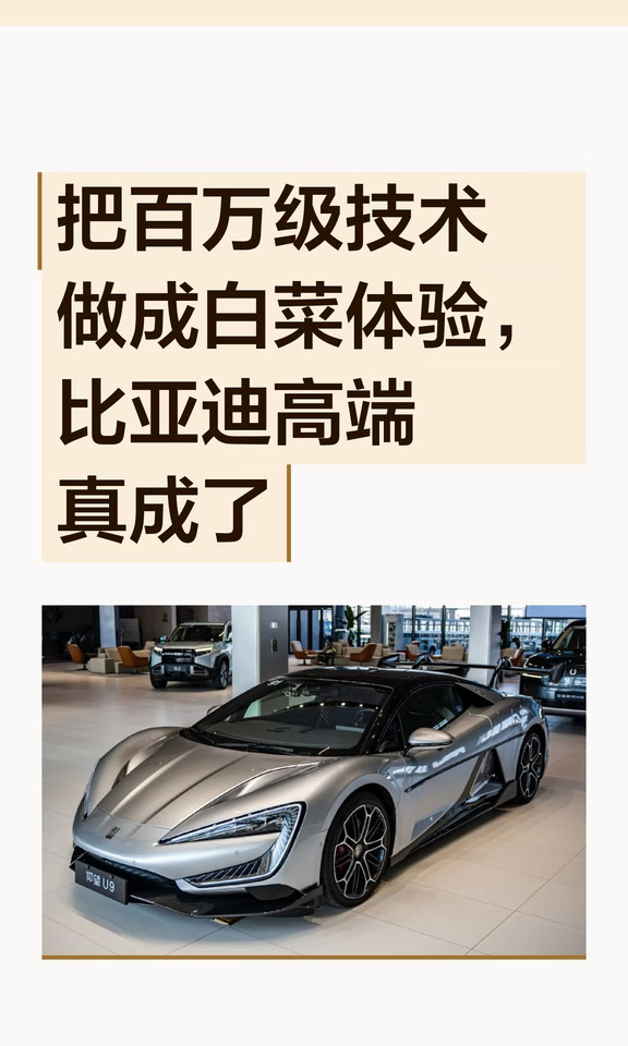 把百万级技术做成白菜体验，比亚迪高端真成