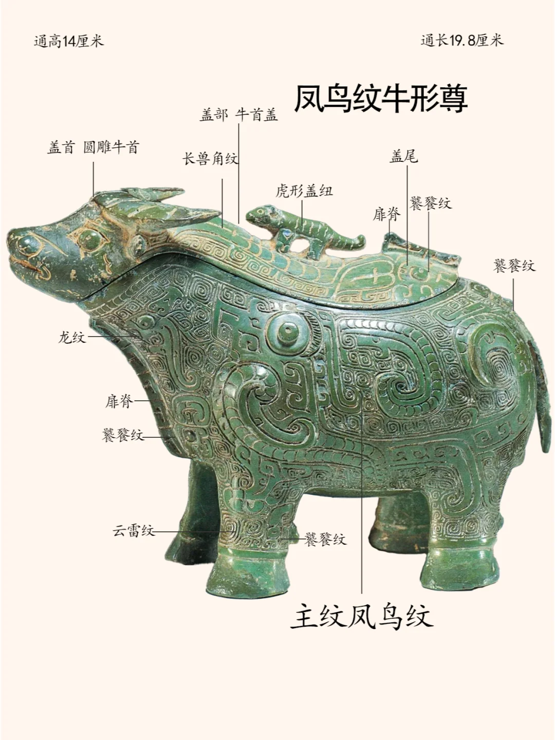 商晚期凤鸟纹牛形尊，衡阳市博物馆藏品