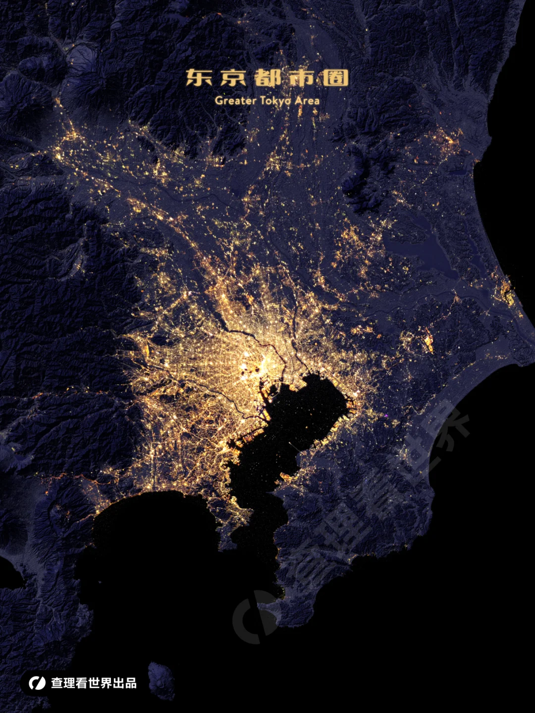 东京都市圈高清夜景地图