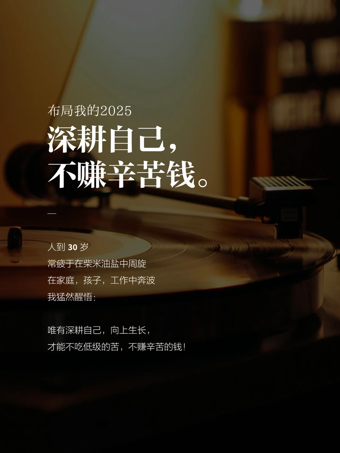“2025年，深耕自己，不去挣辛苦钱！”