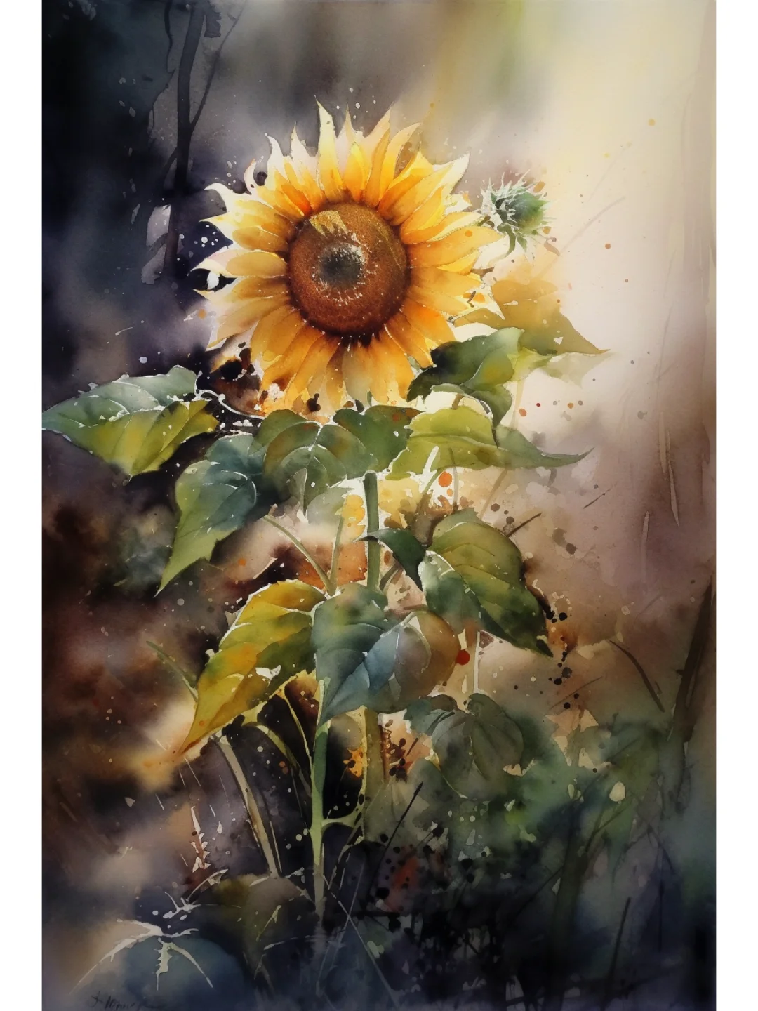水彩 向日葵(二)