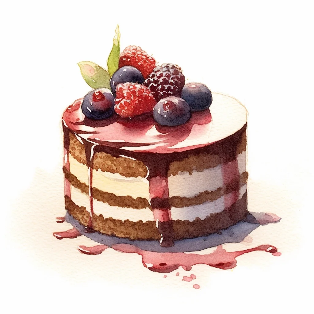 AI水彩：小蛋糕