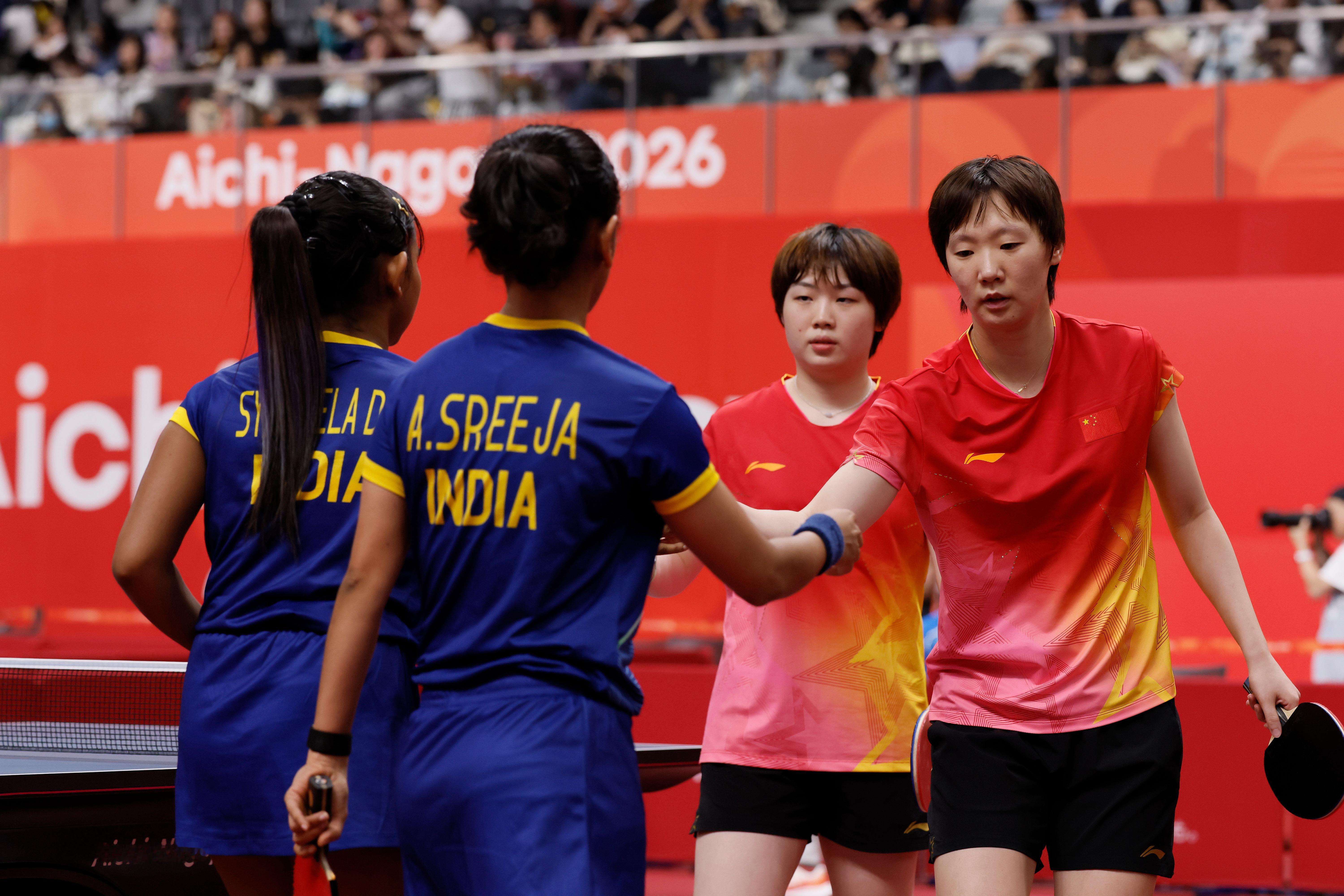 【2026爱知·名古屋亚运会】｜赛场图

20260925 女双1/8决赛（中国体育）

#王曼昱蒯曼3比0阿库拉达斯# ​
