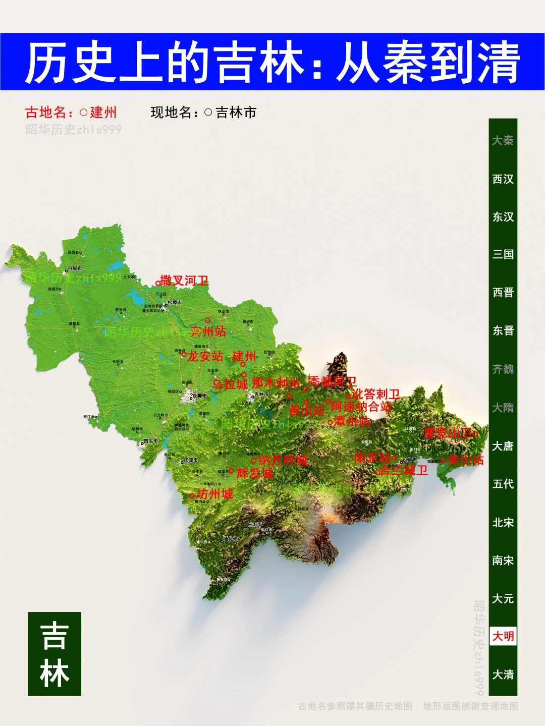 吉林各朝代古今地名对照