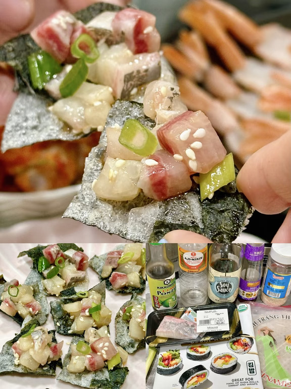越南春卷皮搞定❗️非油炸巨酥脆海苔刺身脆🍣