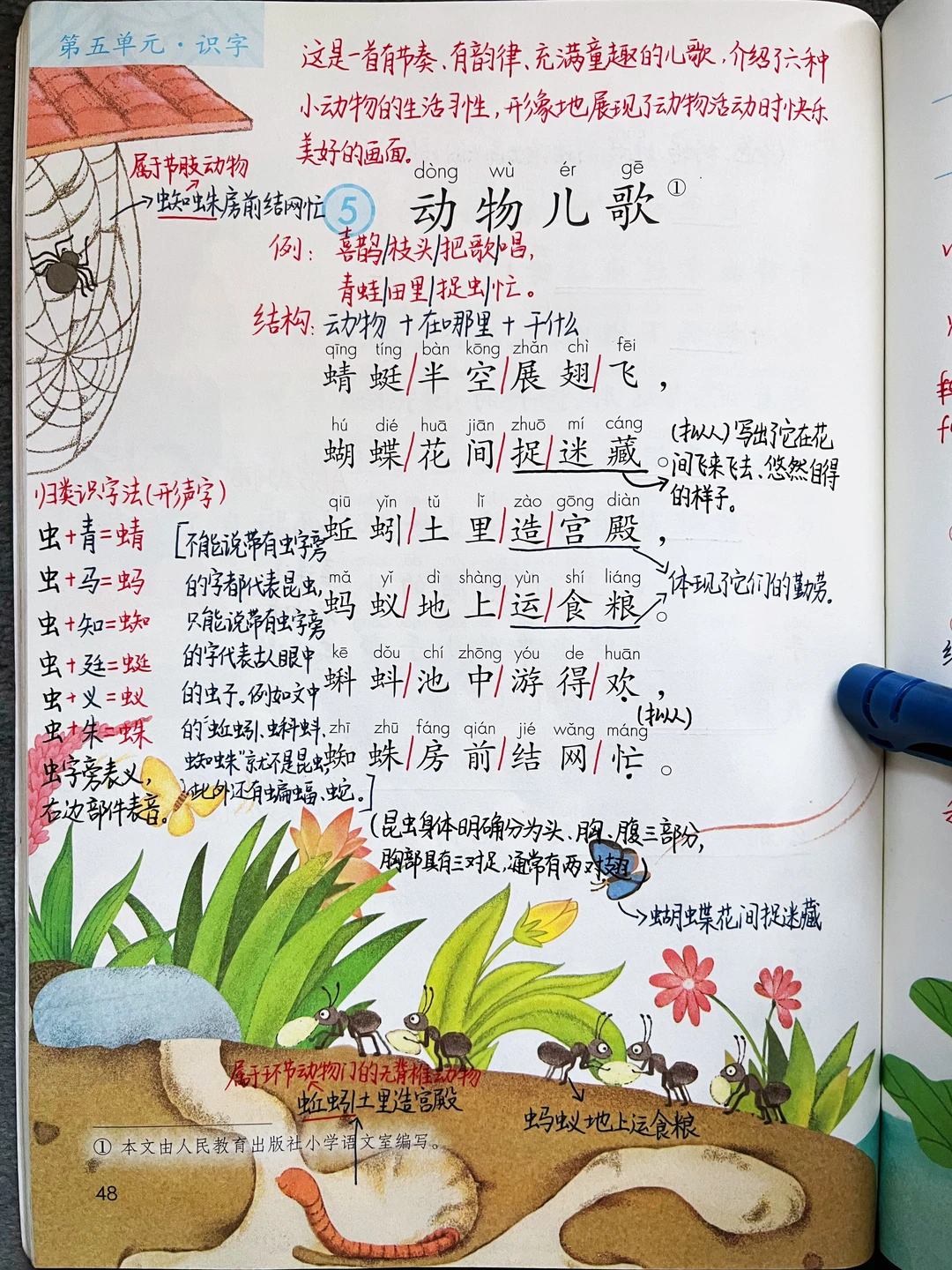 一年级下册语文｜5.《动物儿歌》课堂笔记