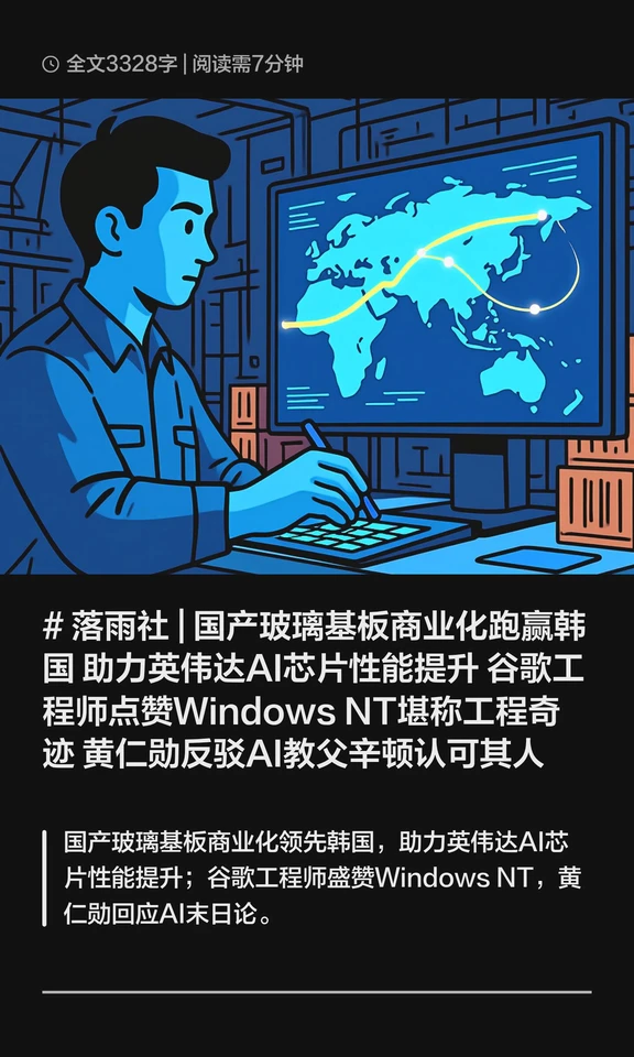 # 落雨社 | 国产玻璃基板商业化跑赢韩国 助