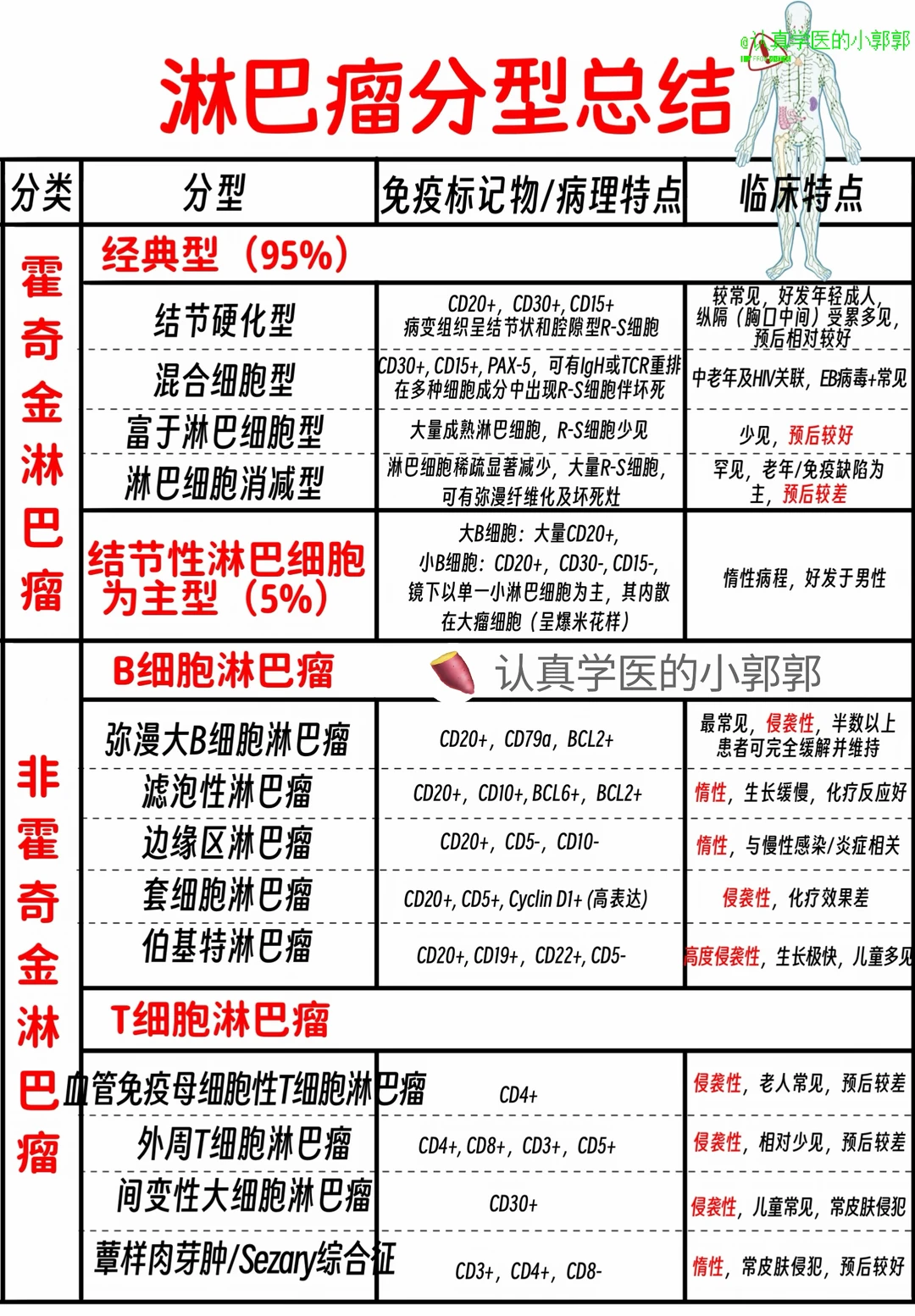 一图看懂淋巴瘤分型总结