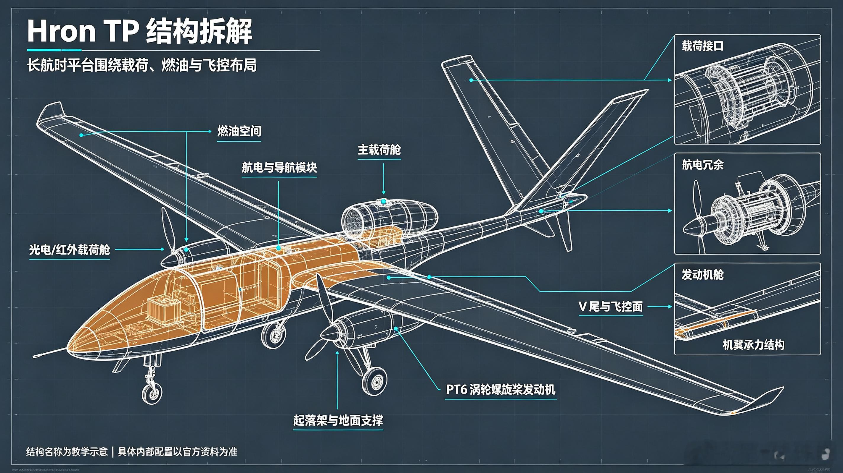 苍鹭TP是以色列IAI航空工业公司研发的中空大型长航时无人机，是以军远程持久侦察的核心空中平台，适配中东荒漠、沿海复杂战场环境，主打超大滞空时长、大载荷搭载，是远距离纵深持续监视、目标跟踪的主力装备。

整套系统由无人机平台、光电/合成孔径雷达载荷、卫星通信终端、地面指挥控制站组成。机身 ​