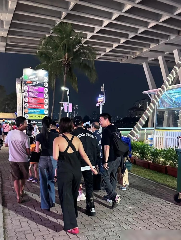 林俊杰牵着七七在新加坡街头被拍，十指扣得死紧，走路却像在踩刹车。
网友一边嗑糖一边吐槽，这哥台上唱跳两小时不带喘，台下走个路怎么还驼背晃肩。
但细节更狠。前两天F1新加坡站他压轴，七七没藏着，直接跟林妈妈坐VIP看台。林妈妈举手机拍儿子，七七在旁边害羞低头刷手机，两人聊得热络。
这场演出他筹备