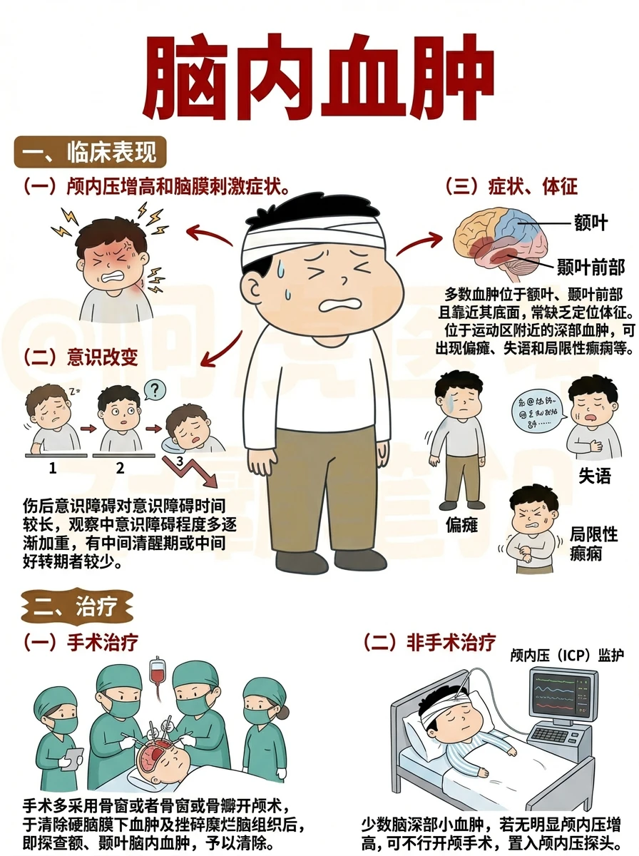阿虎医考笔记｜一图搞懂颅内血肿✅干货收藏