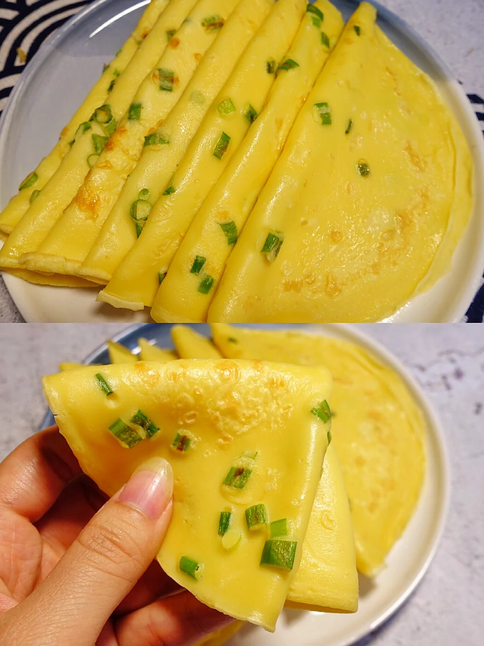 不用揉面🔥五分钟搞定香哭的葱花鸡蛋饼‼️