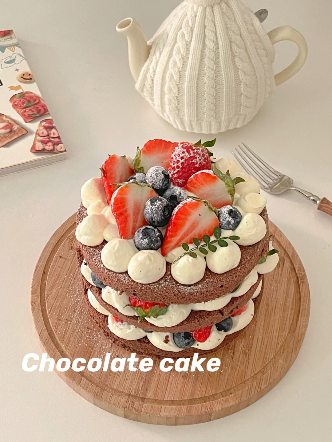 圣诞氛围感十足🎄｜无需抹面可可裸蛋糕🍫