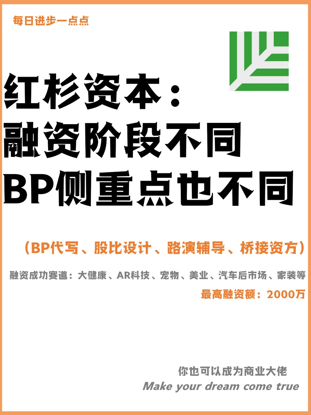 红杉资本：融资阶段不同BP侧重点也不同