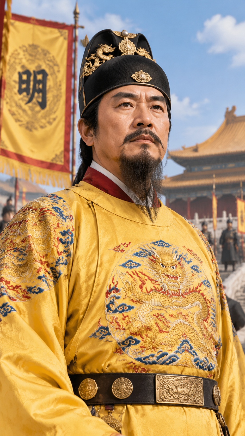 【朱元璋：从乞丐到帝王，一个底层少年的血色突围】

他出生时，连名字都没有，只按家族排行唤作“朱重八”；童年饿殍遍野，父母兄长七日之内尽数死于饥荒；他当过放牛娃、做过小和尚、沿街乞讨三年——这便是明太祖朱元璋的起点。

1352年，25岁的朱元璋投奔郭子兴义军。他识字、记性好、敢决断，很快从亲兵升至
