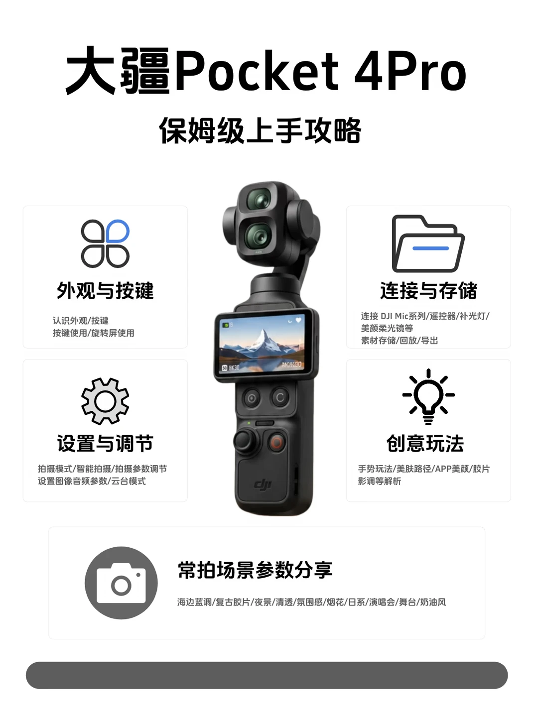 大疆Pocket4Pro怎么使用？一篇教会你！