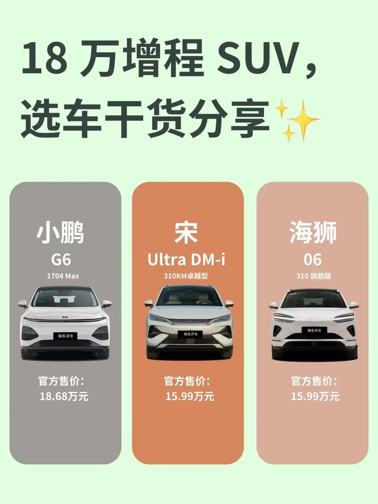 18万增程 SUV，选车干货分享✨