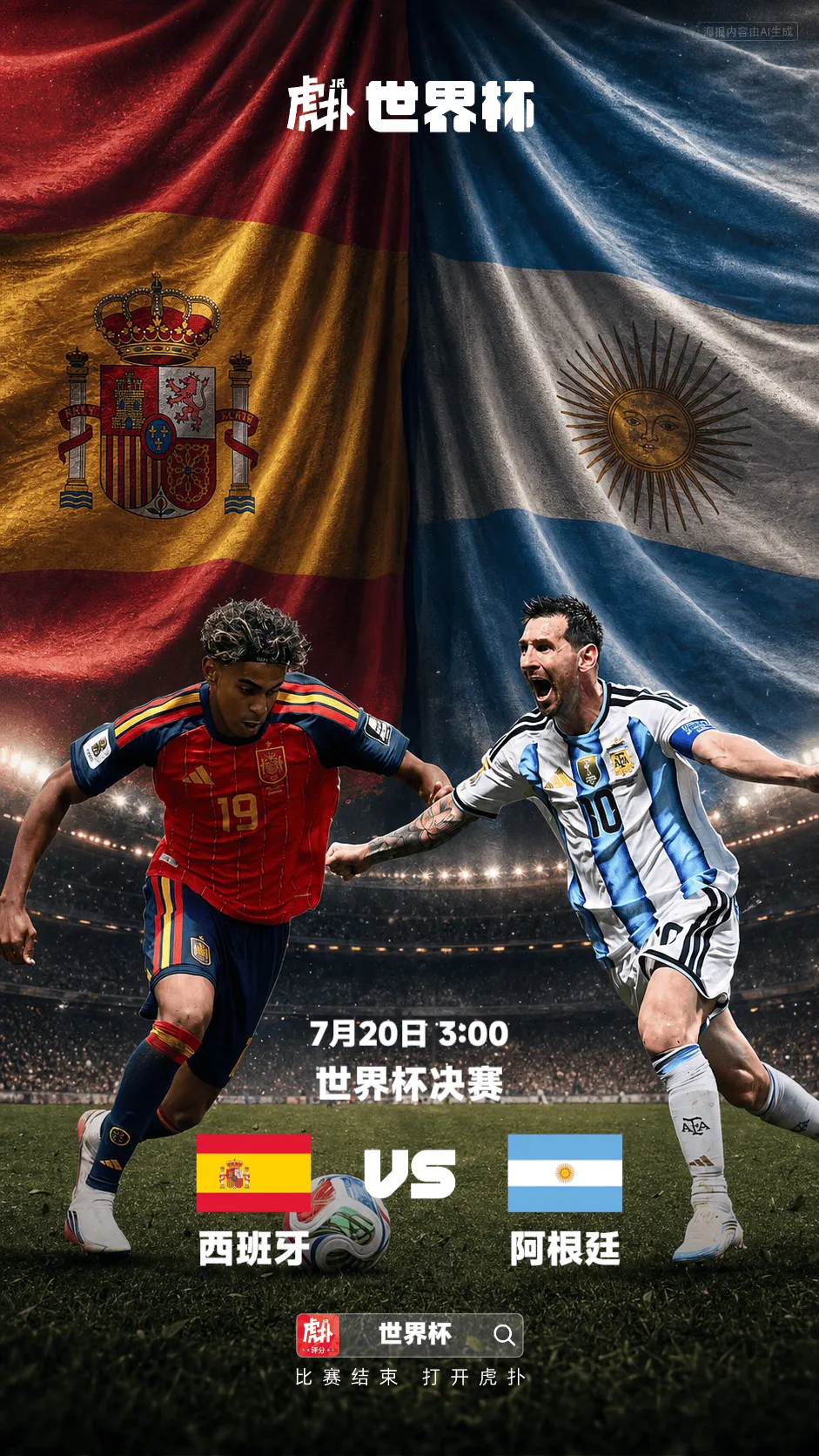 北京时间今日3:00，世界杯半决赛，阿根廷2-1战胜英格兰成功晋级决赛...