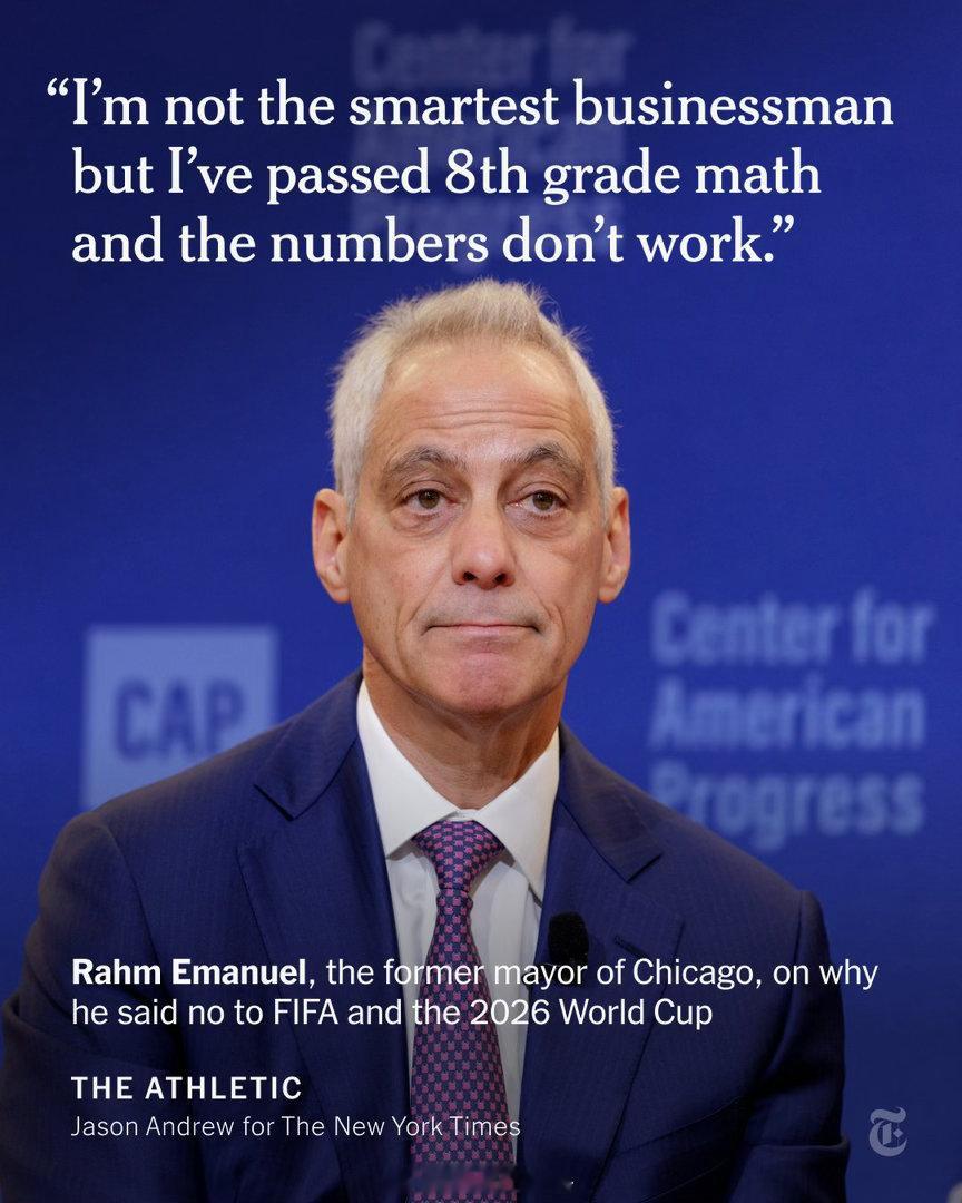 拒绝承办世界杯比赛的市长  当拉姆·伊曼纽尔（Rahm Emanuel...