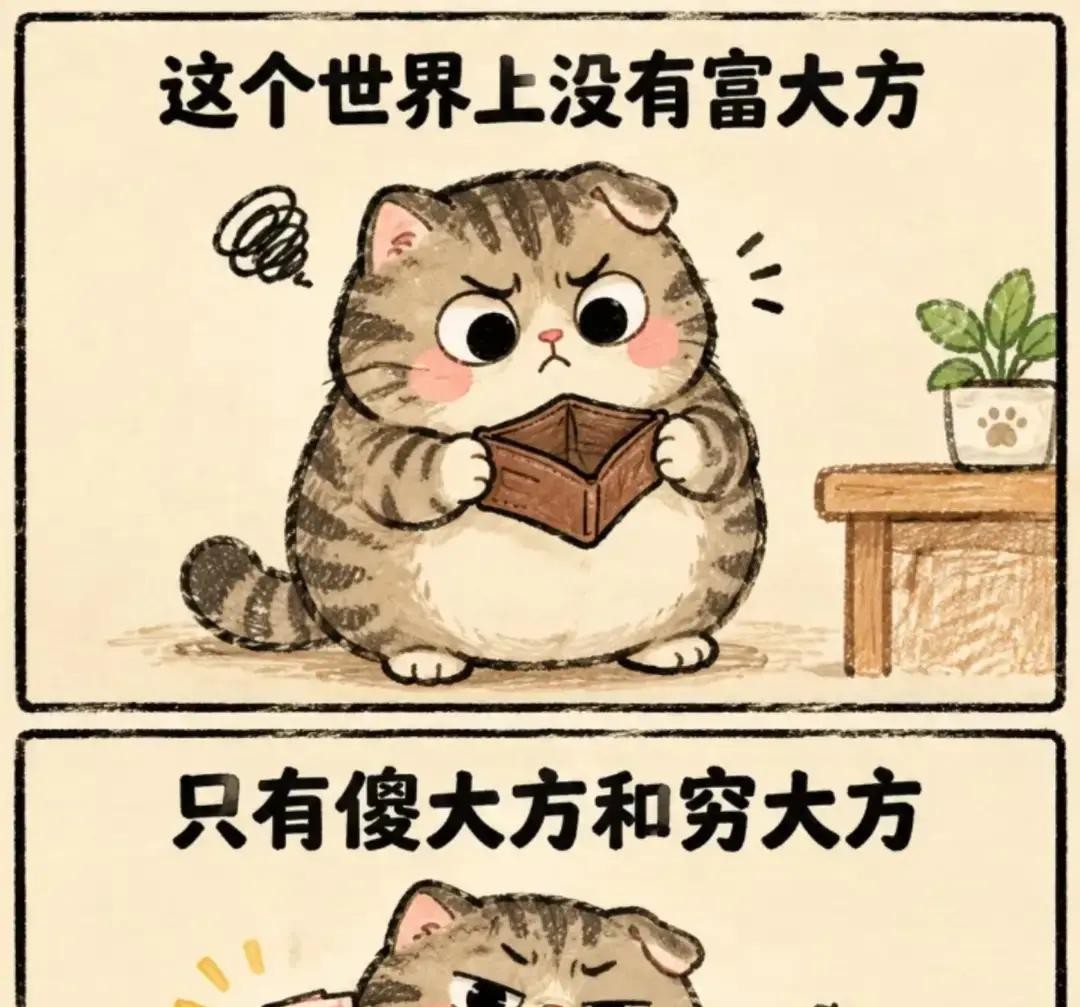 身价上千亿美元的老头请客吃饭，结账时居然从兜里摸出一把打折券

2017年比尔·盖茨在公开信里吐槽巴菲特，说当年两人在香港吃麦当劳，这位奥马哈首富抠抠搜搜找优惠券的样子让人哭笑不得

顶级富豪不是掏不起这点汉堡钱，人家只是压根不在乎别人觉得他穷不穷

反倒是兜里掏不出几张大钞的普通人，遇上事儿了最怕