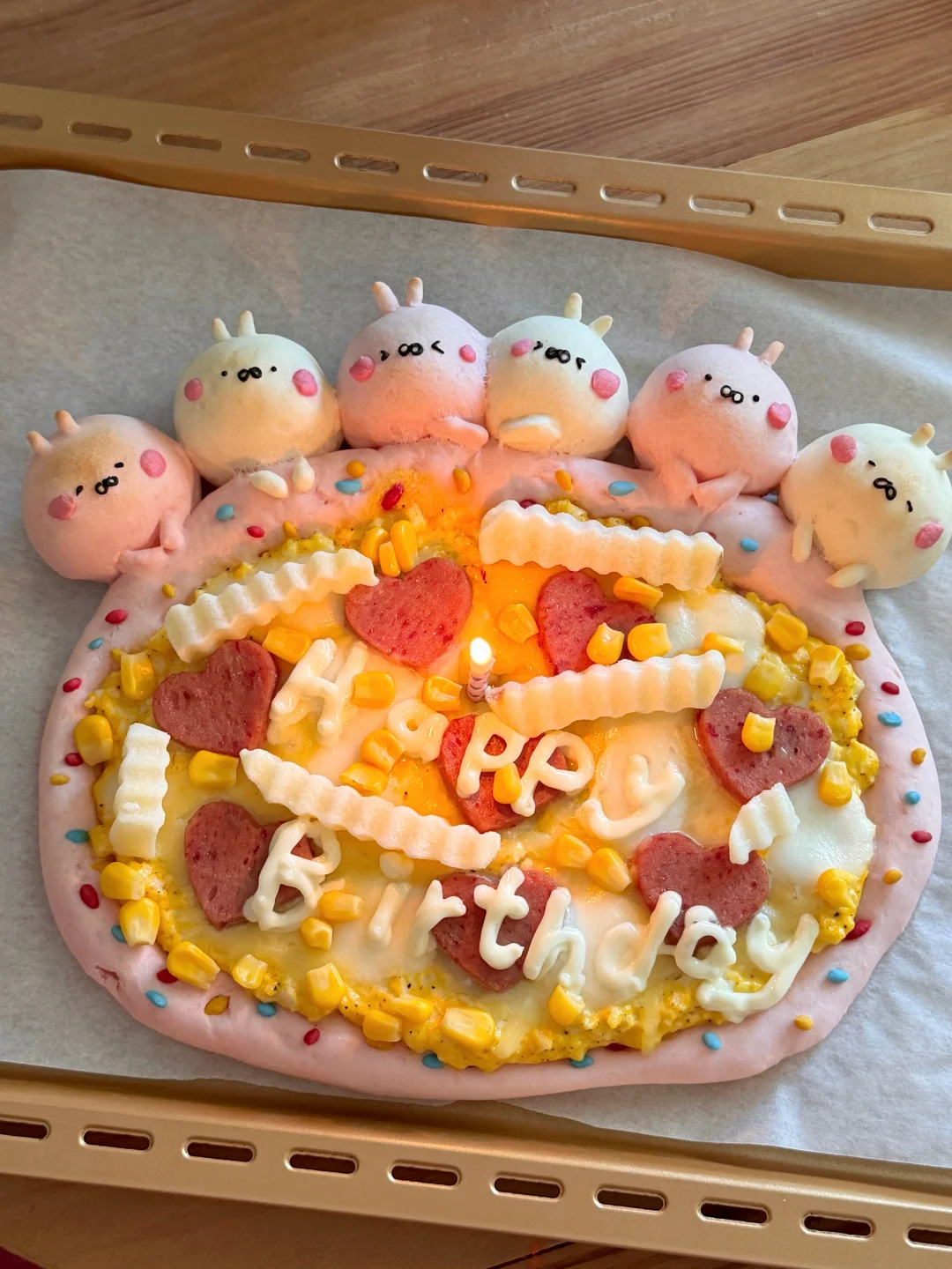 〇･∞︎･〇兔丸鸡蛋沙拉生日披萨🍕