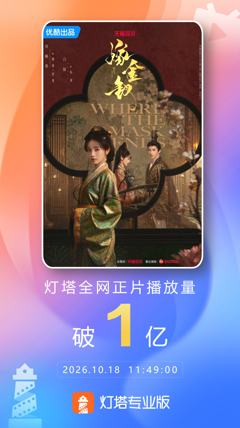 #嫁金钗播放量3天破亿# 据灯塔专业版，由（按姓氏笔画排序） 领衔主演的《嫁金钗》正在👖热播，开播第3日累计正片播放量已突破1亿！#嫁金钗正片播放量破亿#
改编自晋江文学城小说《嫁金钗》原著：，CCTV-8优酷正在热播中！ ​