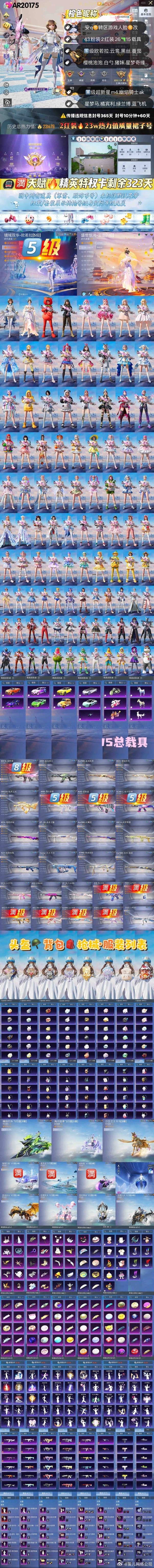 #和平精英交易[超话]#  💖【AR20175】4199‼️安q降
成长🉑改 🈵天赋  裙子素材
5️⃣级欧瑞拉 云鸾 番茄 黑丝
樱桃 甜包 白勺 小叽 猪妹 圆圆
兰博 水晶马 特斯拉  宾利 飞机
8️⃣级超新星m4 3️⃣级幽焰骑士
精灵之光 境遇双华 圣域龙灵
43粉2红26特🔫15载具🚗✈️ ​