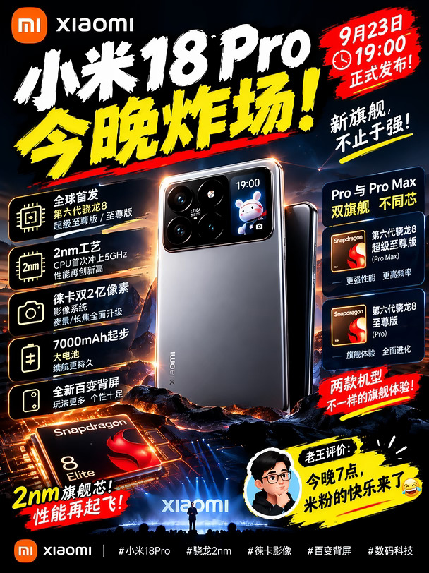 🔥小米18 Pro今晚炸场