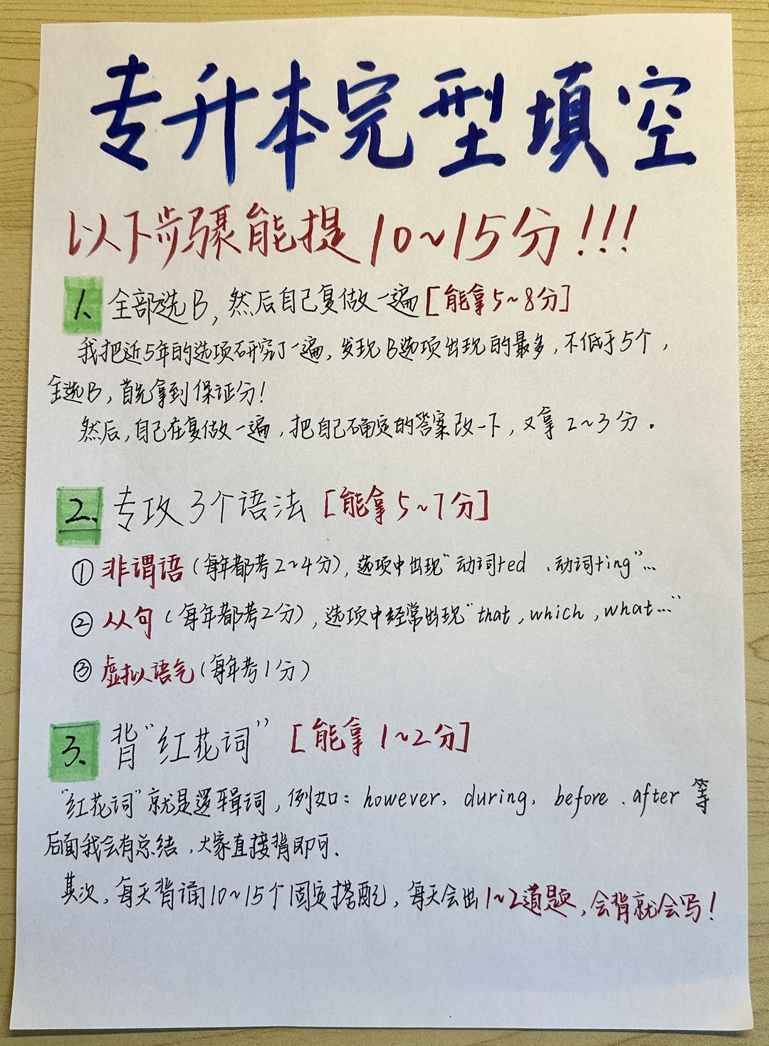 自己总结的专升本英语完型填空做题技巧‼️‼️