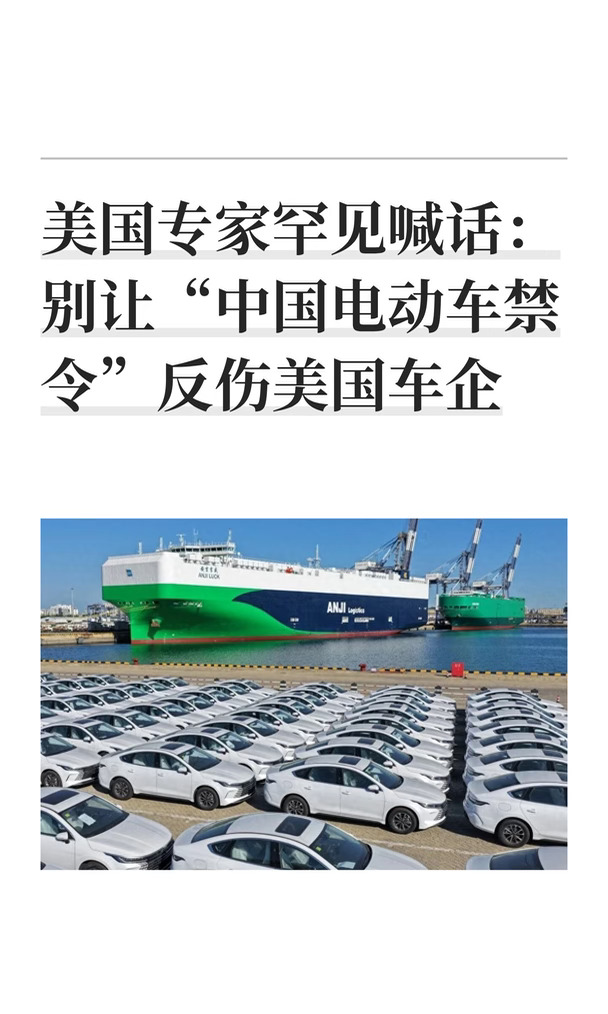 美国专家罕见喊话：别让“中国电动车禁令”
